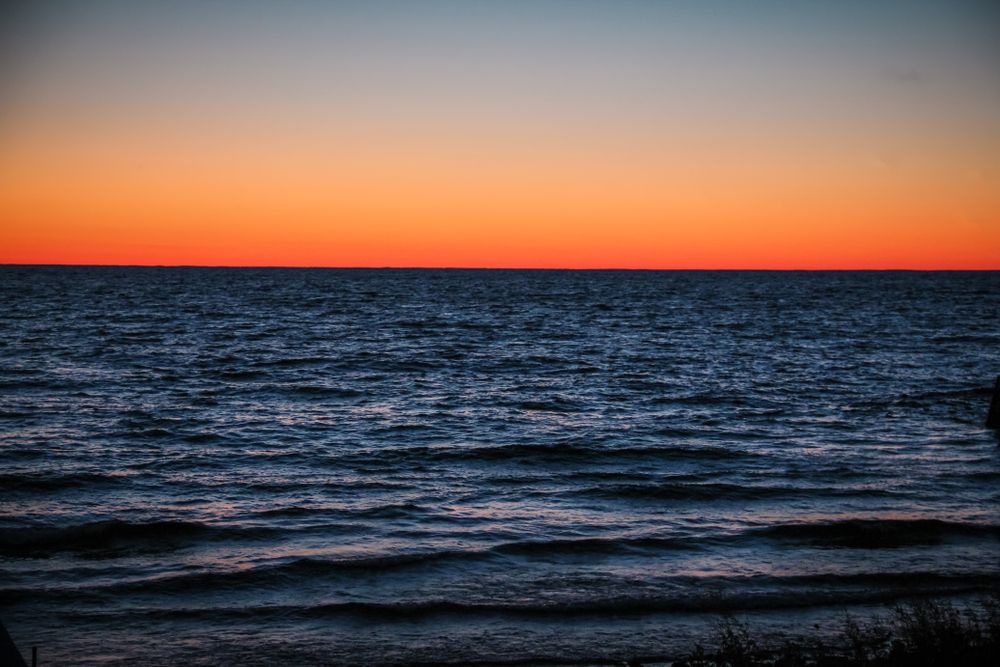 Scenic sunset over Sister Bay Beach