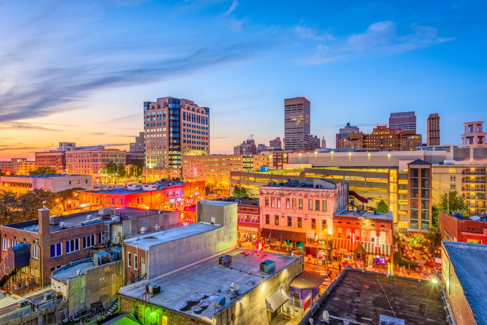 Aerial view of the Historic Beale Street