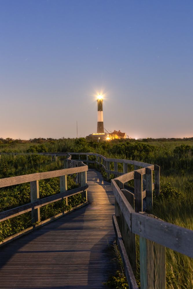 Boardwalk leading to the Fire Island Lighthouse