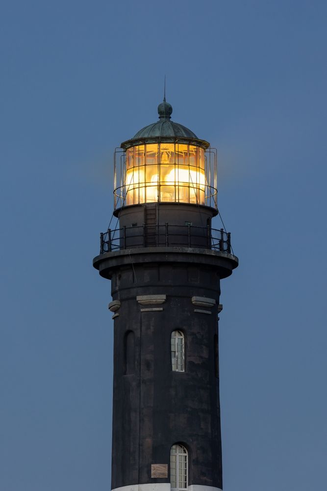Top half of the Fire Island Lighthouse