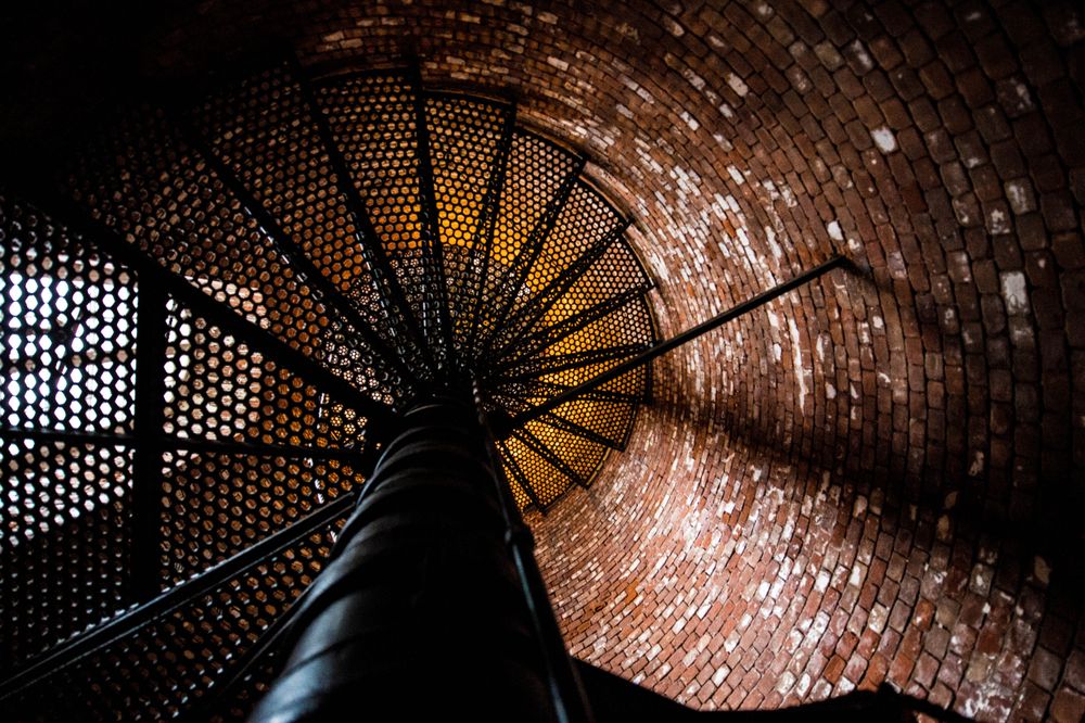 Spiral staircase in the Fire Island Lighthouse