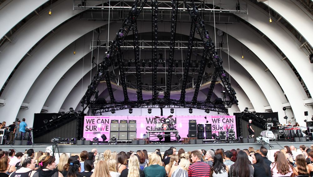 The stage of Hollywood Bowl