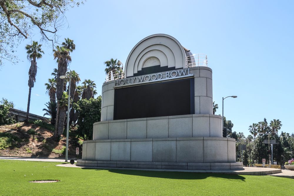 Signage of Hollywood Bowl