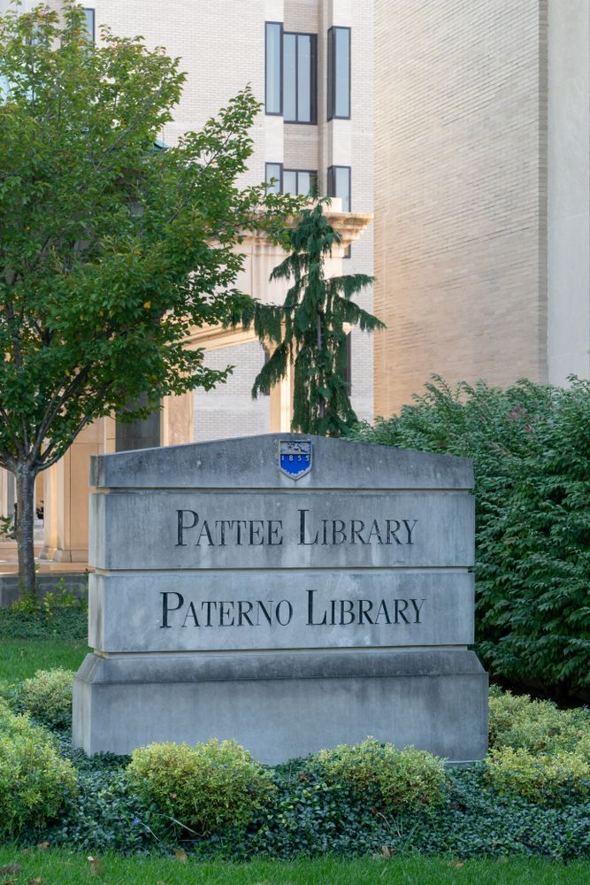 Signage of Pattee and Paterno Library