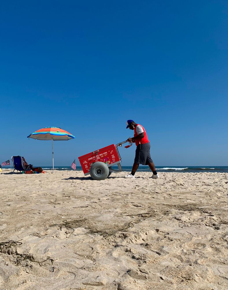 An ice cream vendor at Robert Moses State Park
