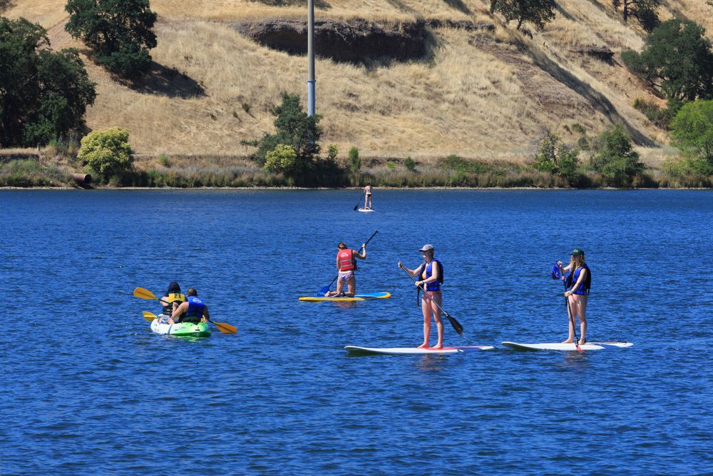 Paddle-boarding at Sacramento State Aquatic Center