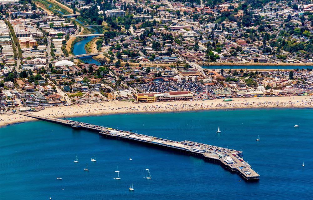Aerial view of Santa Cruz Wharf