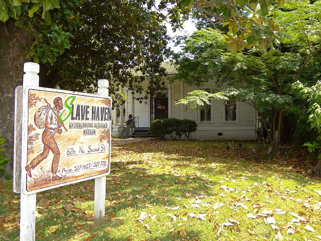 Signage of Slave Haven Underground Railroad Museum