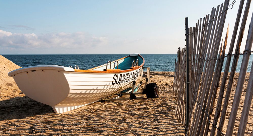 Wooden boat at Sunken Meadow State Park