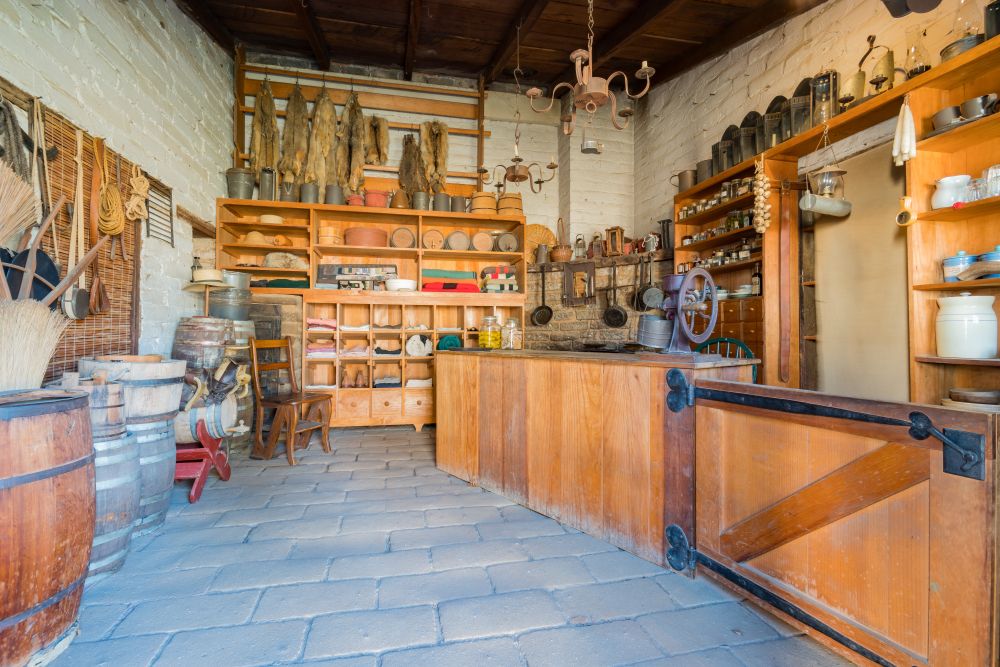 Interior of a house at Sutter’s Fort State Historic Park