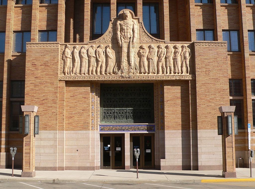 Entrance door of the Woodbury County Courthouse