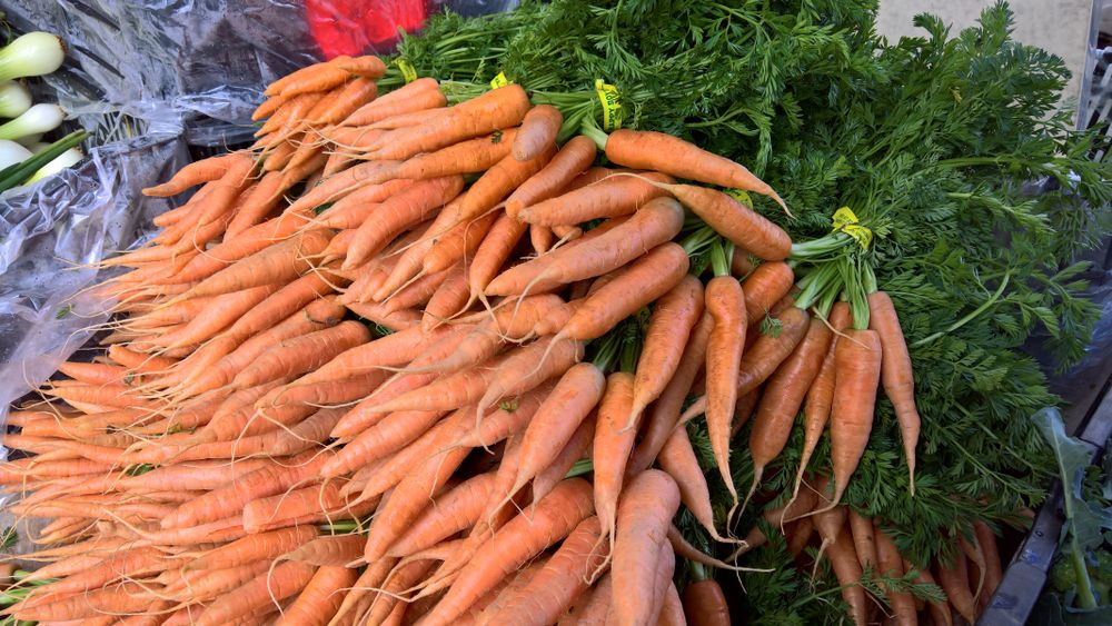 Carrots for sale at Sunnyvale Farmers' Market