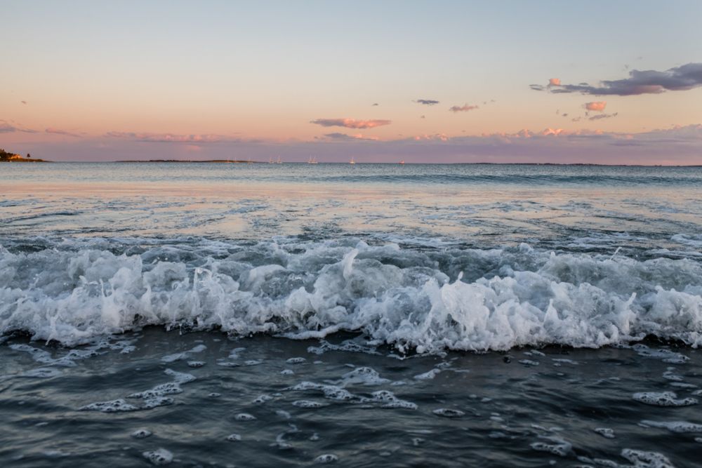 Strong waves of Pine Point Beach