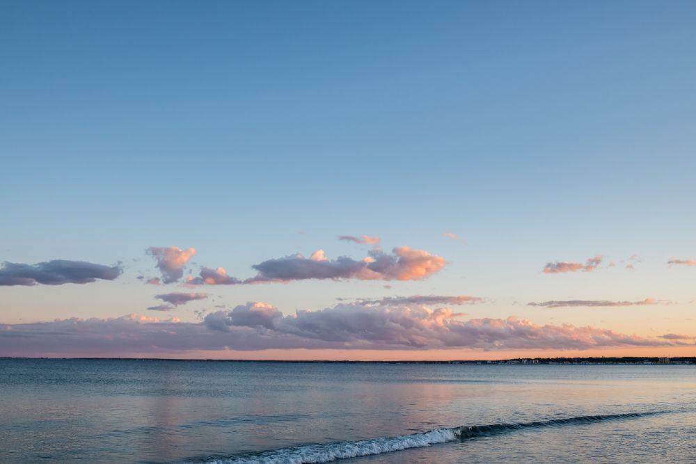 Sunset sky over Pine Point Beach