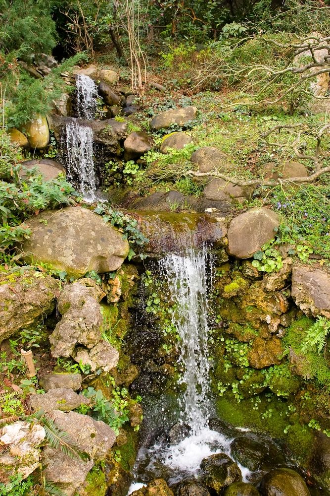 A small waterfall at Hakone Estate and Gardens