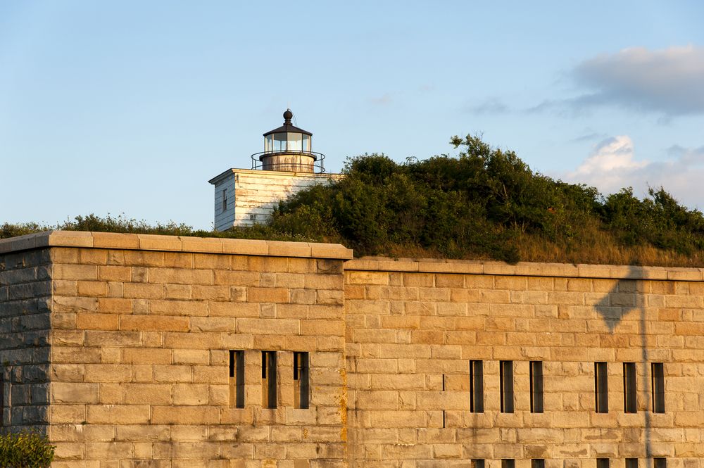 View of Clark's Point light in Fort Taber Park