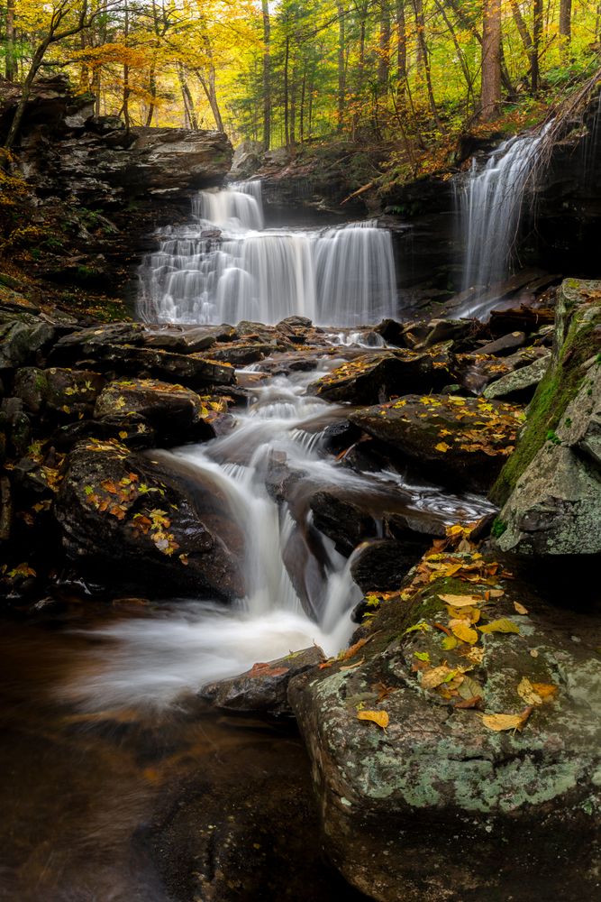 Scenic waterfalls in Ricketts Glen State Park