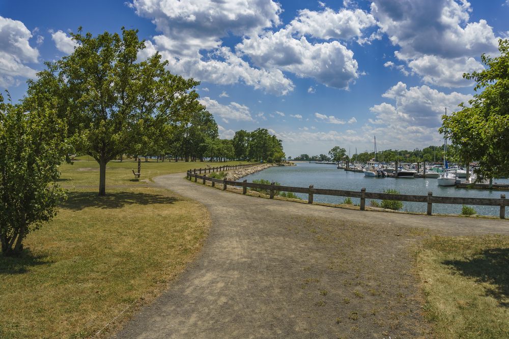 A trail at Cove Island Park