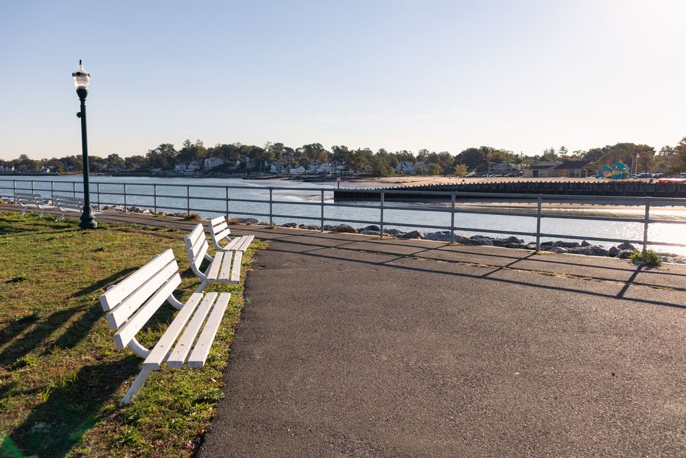 Wooden benches at Cummings Park