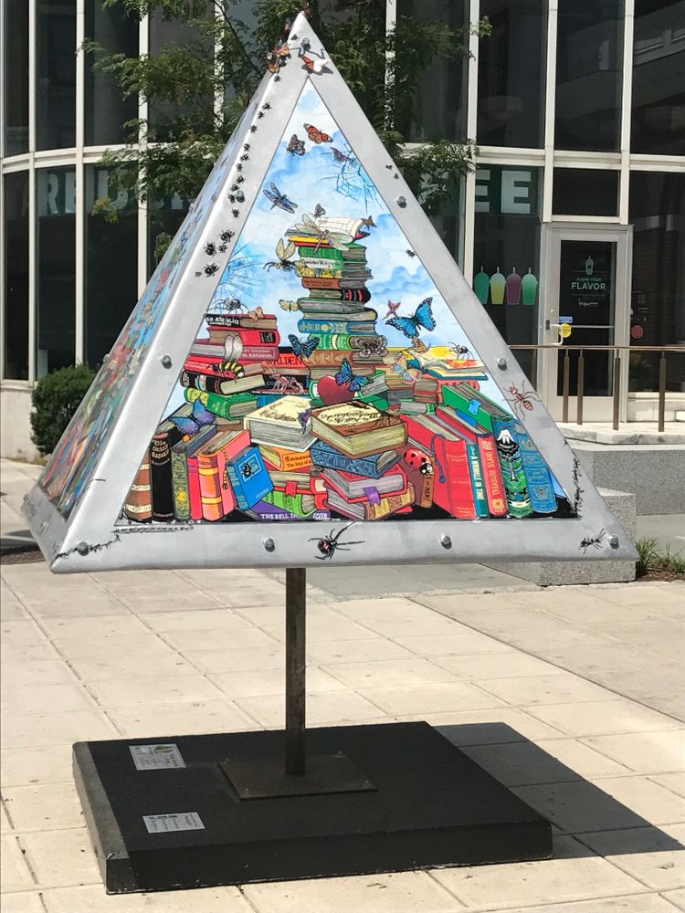 Pyramid-shaped sculpture at Public Places Outdoor Sculpture