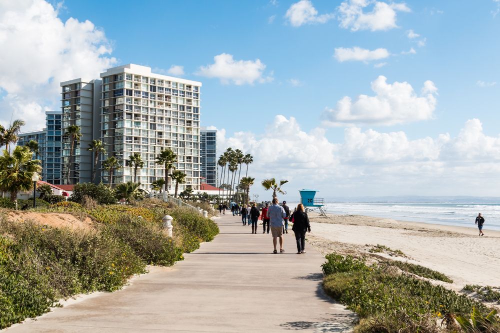 People at Coronado Central Beach