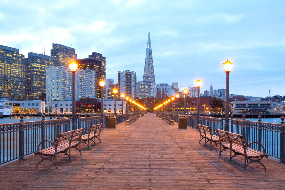 Benches along Embarcadero