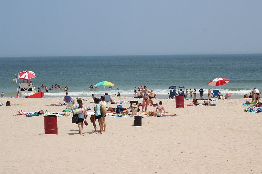 People around Seaside Park Beach