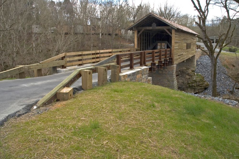 View of the Harrisburg Covered Bridge