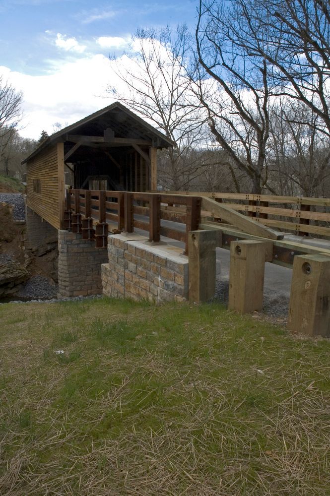 View outside Harrisburg Covered Bridge