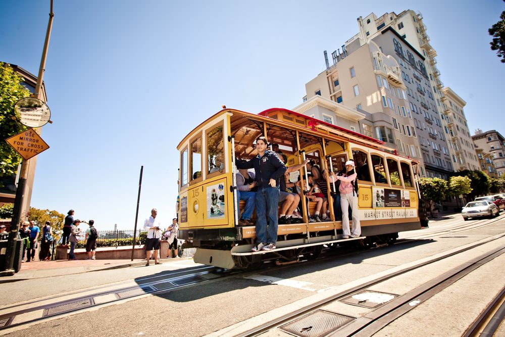 Passengers aboard a Cable Car