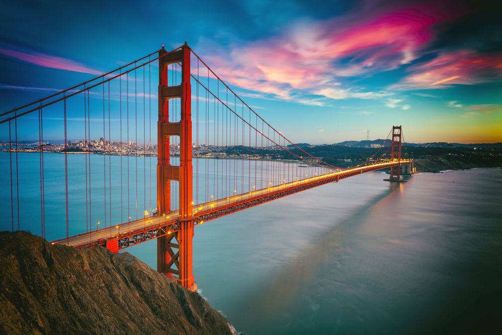 Sunset over the Golden Gate Bridge