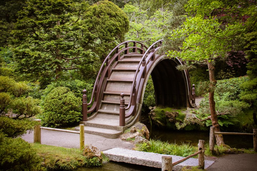 An arched bridge at the Japanese Tea Garden