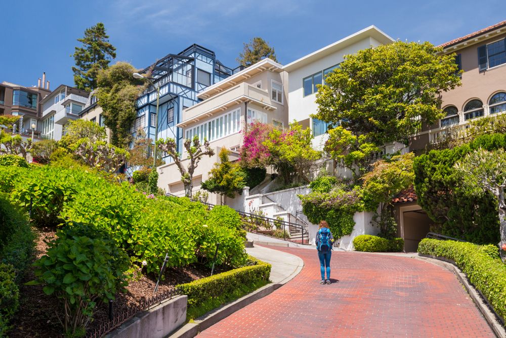 A person at Lombard Street