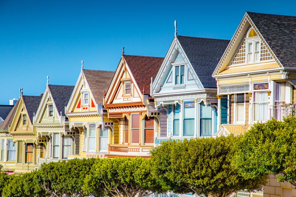 Close view of The Painted Ladies