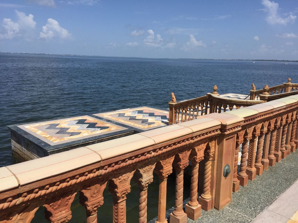 Balcony overlooking the waters at Ca’ d’Zan Mansion