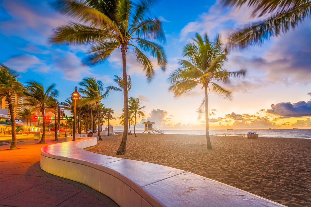 Beautiful sunset at Fort Lauderdale Beach