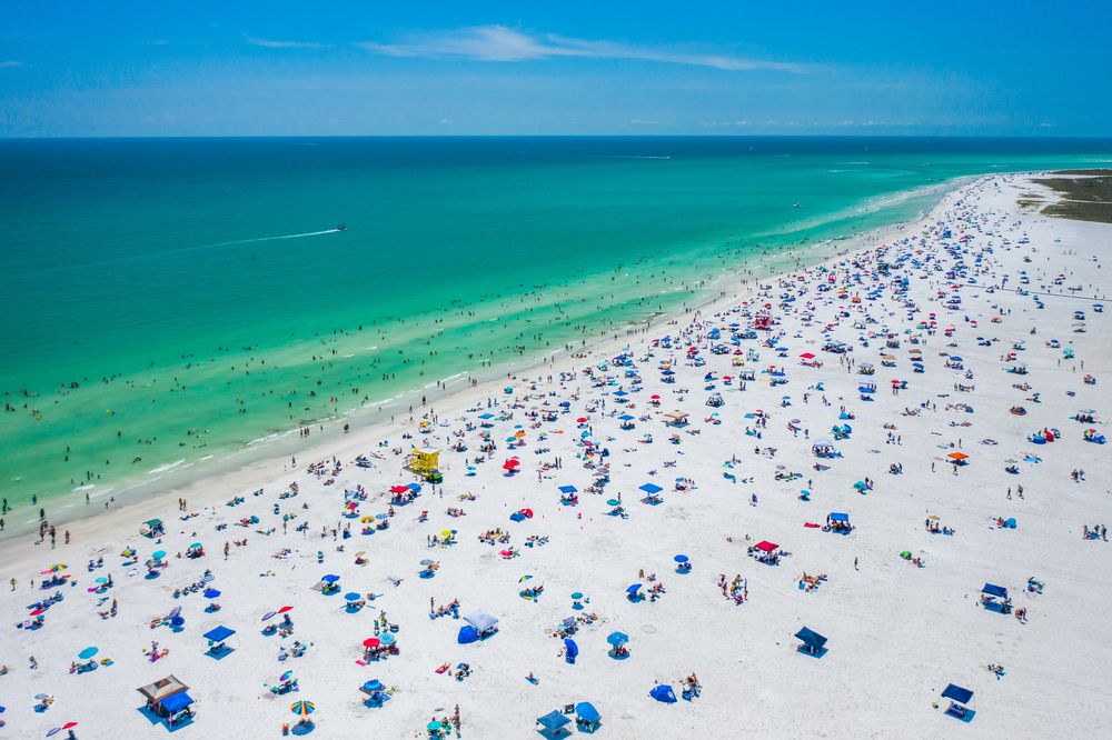 Aerial view of Siesta Key Beach