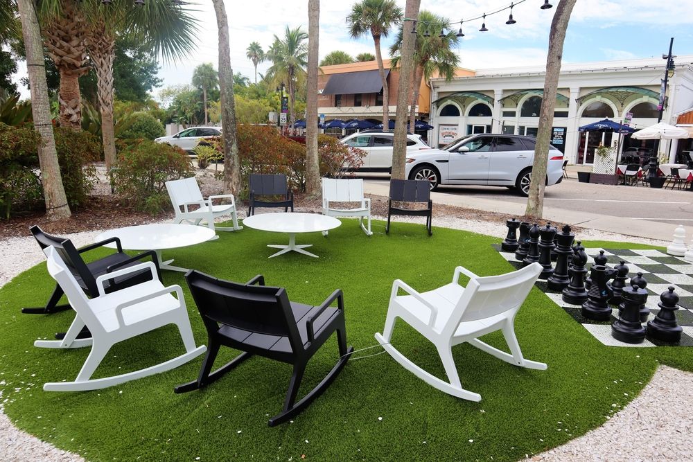 Outdoor chairs at St. Armands Circle