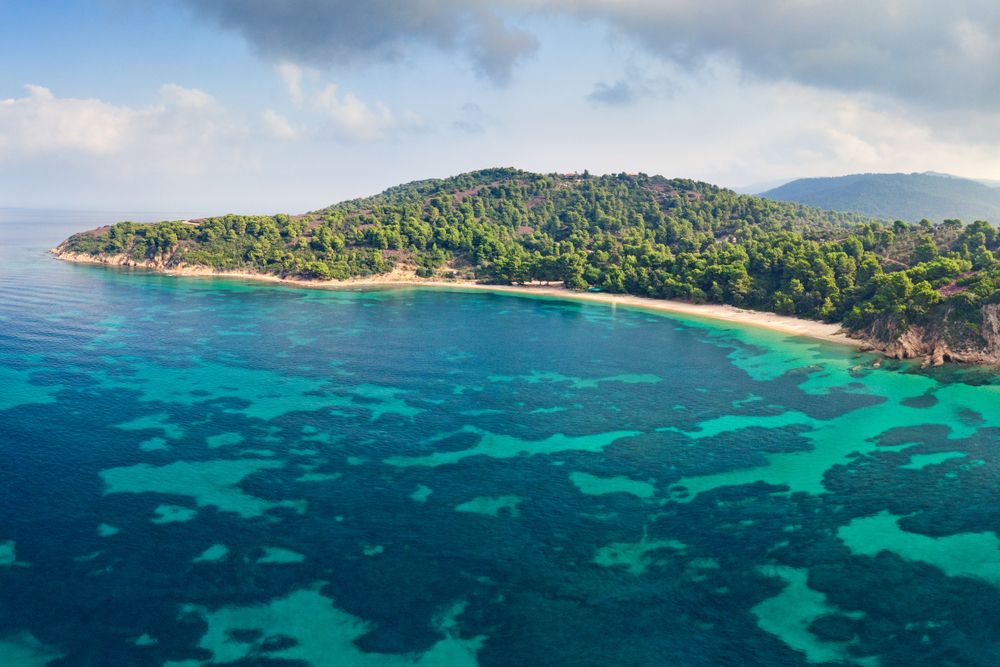 Aerial view of Agia Eleni Beach's water