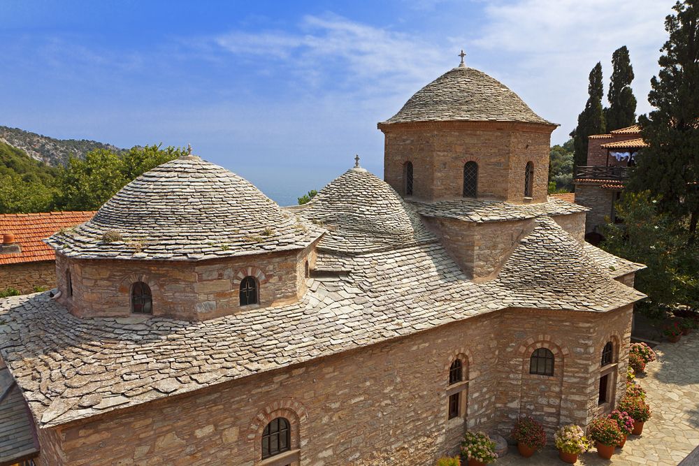 View of Evangelistria Monastery's roof