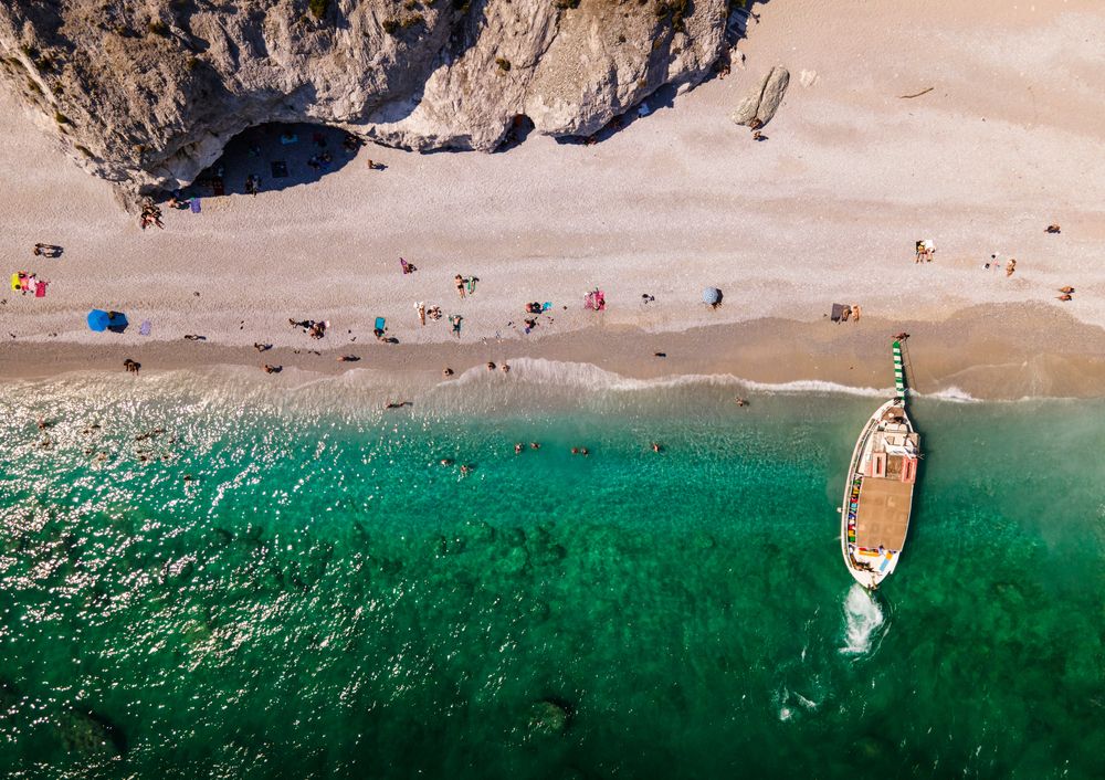 Aerial view of Lalaria Beach