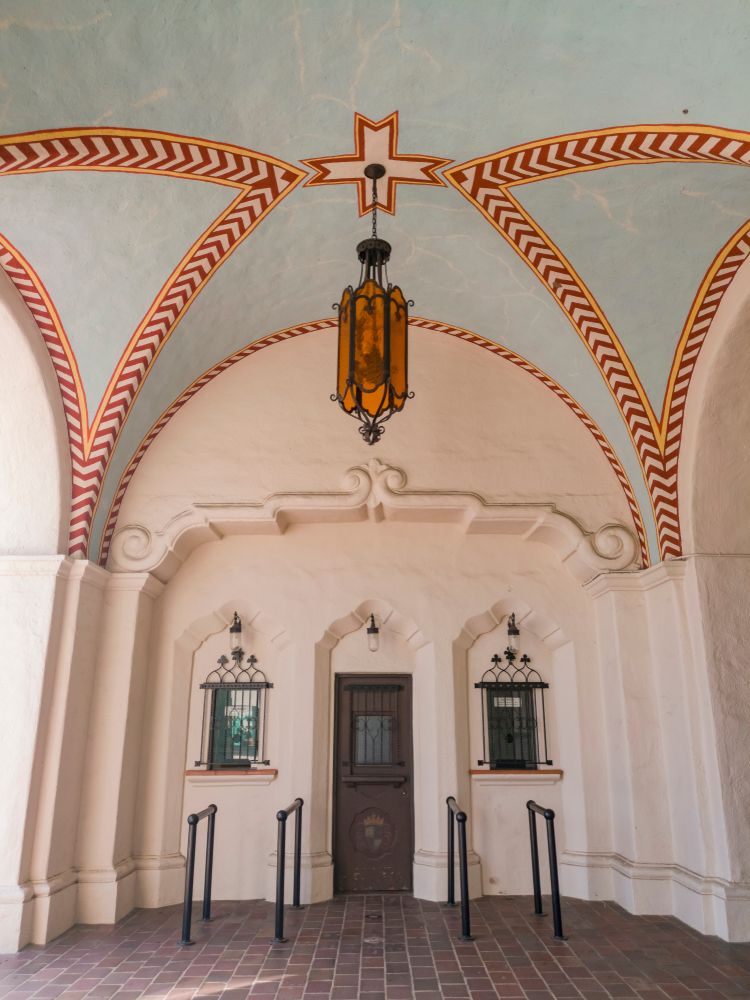 Entrance door of the San Gabriel Mission Playhouse