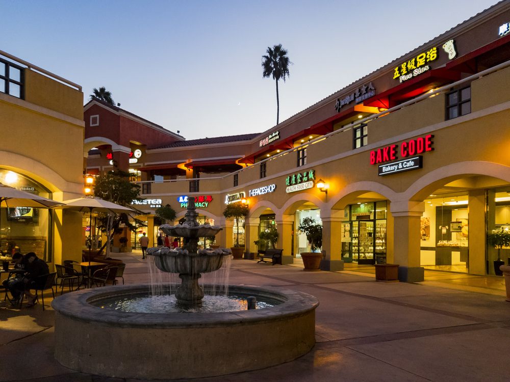 Night scene at San Gabriel Square
