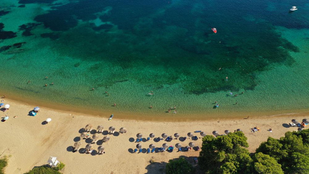 Aerial view of Troulos Beach