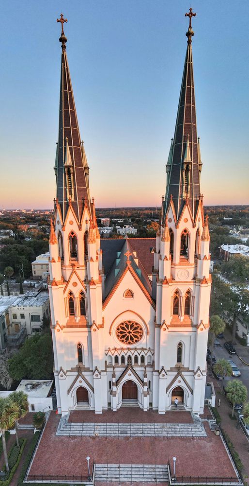 Aerial view of the Cathedral Basilica of St. John the Baptist