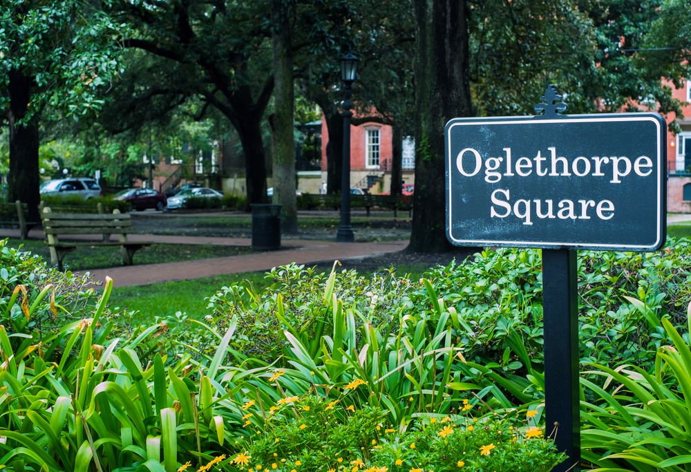 Welcome sign of Oglethorpe Square