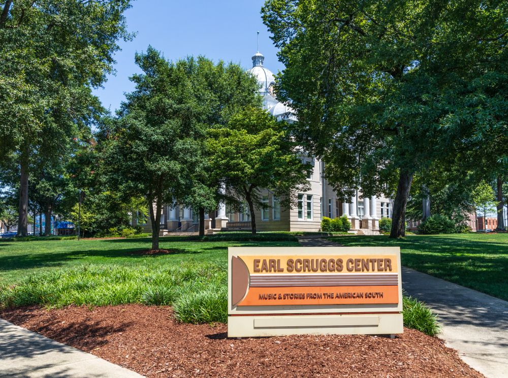 Name sign at Earl Scruggs Center.
