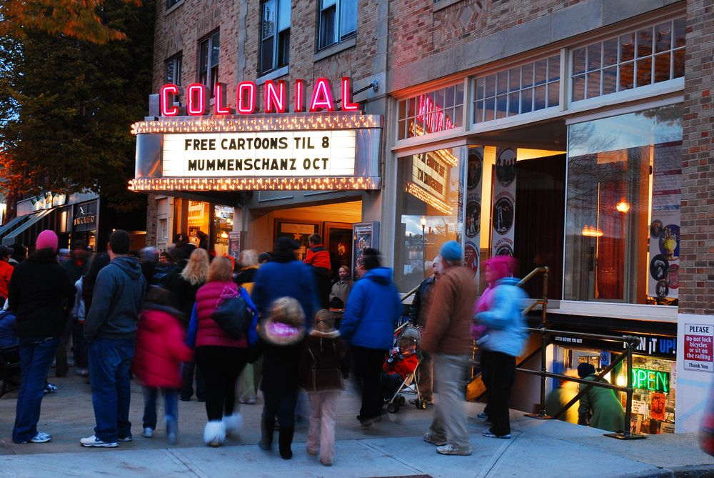 People outside the Colonial Theatre