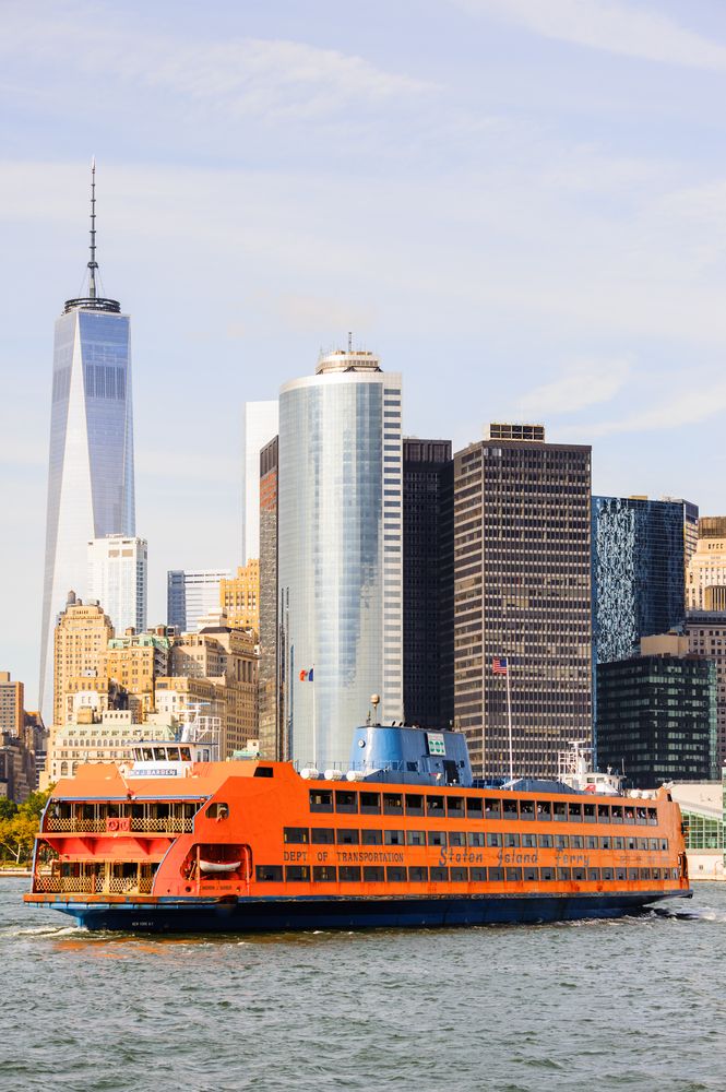 A cruising Staten Island Ferry