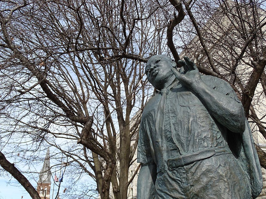 Close view of the Dr. Martin Luther King Jr. Statue